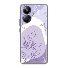 Силиконовый чехол с принтом в цветах на Realme 10 Pro Plus – Фиолетовый дизайн