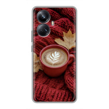 Чехол с уникальным дизайном «Осень с кофе» для Realme 10 Pro Plus – Кофе на пледе
