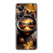 Чехол с уникальным дизайном «Осень с кофе» для Realme 10 Pro Plus – Тёмный кофе