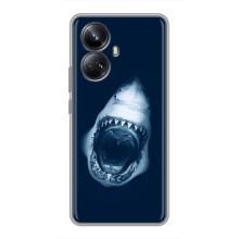 Силиконовый бампер с картинкой животных для Realme 10 Pro Plus (Пасть Акулы)
