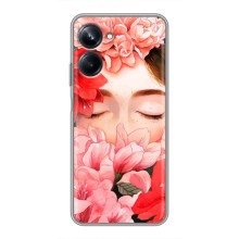 Чехлы (ART) Цветы на Realme 10 Pro (VPrint) (Глаза в цветах)