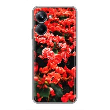 Чехлы с Цветами для Realme 10 Pro (VPrint) (Цветы красные)