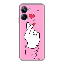 Чехол с принтом для Realme 10 Pro (AlphaPrint - Знак сердечка) – Знак Love