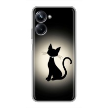 Чехол с принтом для Realme 10 Pro (AlphaPrint) Модные коты – Силуэт котика