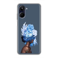 Чехлы (ART) Цветы на Realme 10 (VPrint) (Квіти на голові)