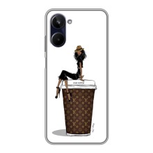 Чехлы Луи Витон для Realme 10 (AlphaPrint - LOUIS VUITTON) (кофе LOUIS VUITTON)