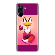 Чохли з картинкою Лисичка для Realme 10 (VPrint) (Лиса з трояндою)
