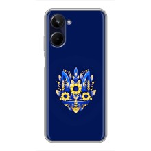 Чохли для Realme 10 Укр. Символіка (AlphaPrint) (Квітковий Герб)