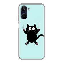 Чохол з принтом для Realme 10 (AlphaPrint) Модні коти (Падаючий кіт)
