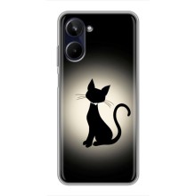 Чохол з принтом для Realme 10 (AlphaPrint) Модні коти (Силует котика)