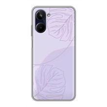 Чехол цветочный дизайн для Realme 10 – Монстера фиолетовая