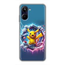 Чохол з Пікачу на Realme 10 (Лого Пікачу)