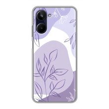 Силконовий чохол з принтом в квітах на Realme 10 – Фіолетовий дизайн