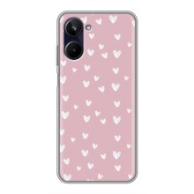 Чохол з розовим принтом для Realme 10 (Сердечки на рожевому)