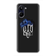 Чехол с украинским гербом на Realme 10 (Герб с цветком)