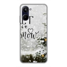 Новорічні, Святкові Чохли для Realme 10 - 2024 год – Let it snow