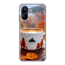 Чехол с уникальным дизайном «Осень с кофе» для Realme 10 – Кофе на природе