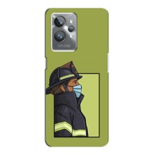 Силиконовый бампер (Работники) на Realme 10 – Пожарник