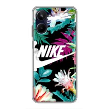 Силиконовый Чехол на Realme 10 с картинкой Nike (Цветочный Nike)