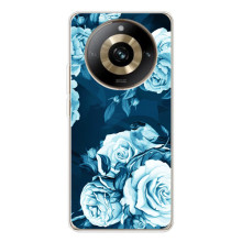 Чехлы (ART) Цветы на Realme 11 Pro 5G (VPrint) (Голубые Бутоны)