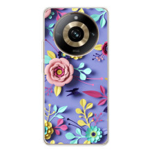 Чехлы с Цветами для Realme 11 Pro 5G (VPrint) (Цветочный дизайн)