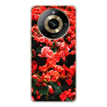 Чехлы с Цветами для Realme 11 Pro 5G (VPrint) (Цветы красные)