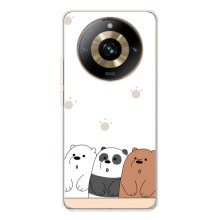 Чехлы с изображением разных животных для Realme 11 Pro 5G (Удивленные медвеженки)