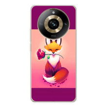 Чехлы с картинкой Лисички для Realme 11 Pro 5G (VPrint) (Лисичка с розочкой)