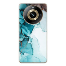 Чехол для 11 Про 5Джи - с принтом (Дизайнерские) (AlphaPrint) (Бирюзовый мрамор)