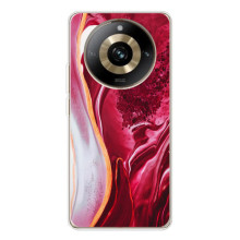 Чехол для 11 Про 5Джи - с принтом (Дизайнерские) (AlphaPrint) (Мрамор красный)