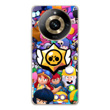 Чехол для Realme 11 Pro 5G Бравл Старс (VPrint) (Лого Brawl Stars)