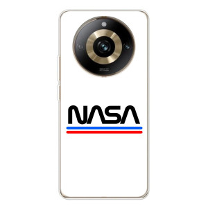 Силіконовый бампер з принтом "Наса" на Realme 11 Pro 5G – NASA на білому тлі