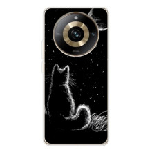 Чохол з принтом для Realme 11 Pro 5G (AlphaPrint) Модні коти (Котик і місяць)