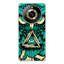 Чехол с птицами на Realme 11 Pro 5G (VPrint) (Сова с глазом)