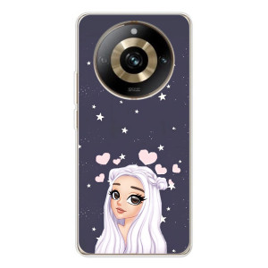 Чехол Стильные девушки на Realme 11 Pro 5G (Девушка и сердечки)