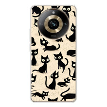 Чохол з малюнком кіт на Realme 11 Pro 5G (Чорні коти)