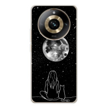 Чохол з малюнком кіт на Realme 11 Pro 5G (Дівчина з котом)