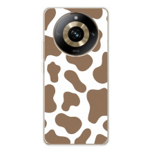 Чехол с принтом коровы на 11 Про 5Джи (Коричневый принт)