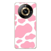 Чехол с принтом коровы на 11 Про 5Джи (Розовый принт)