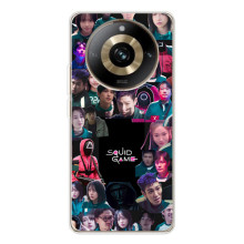 Чехол Гра в кальмара для Realme 11 Pro 5G – Коллаж игры кальмара