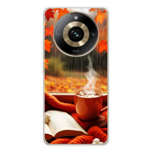Чехол с уникальным дизайном «Осень с кофе» для Realme 11 Pro 5G – Кофе и дождь