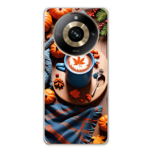 Чехол с уникальным дизайном «Осень с кофе» для Realme 11 Pro 5G – Кофе и тыквы