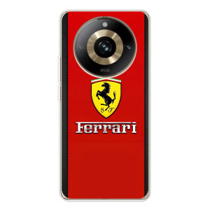 Силиконовый бампер с картинкой машины на Realme 11 Pro 5G (Ferrari Logo)