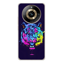 Силиконовый бампер с картинкой животных для Realme 11 Pro 5G (Тигр-Арт)