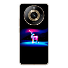 Силиконовый бампер с картинкой животных для Realme 11 Pro 5G (Яркий олень)