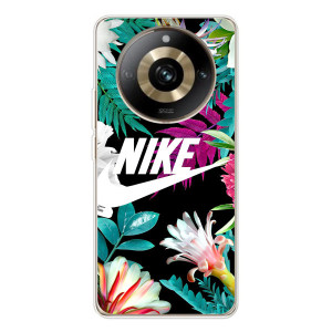 Силиконовый Чехол на Realme 11 Pro 5G с картинкой Nike – Цветочный Nike