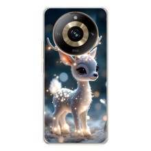 Яркий чехол для Realme 11 Pro 5G с Зимними Оленятами – Блистающий оленёнок