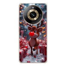 Яркий чехол для Realme 11 Pro 5G с Зимними Оленятами – Олень среди подарков