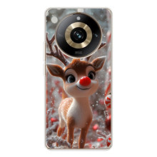 Яркий чехол для Realme 11 Pro 5G с Зимними Оленятами