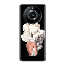 Чехлы (ART) Цветы на Realme 11 Pro Plus (VPrint) (Белые цветы)